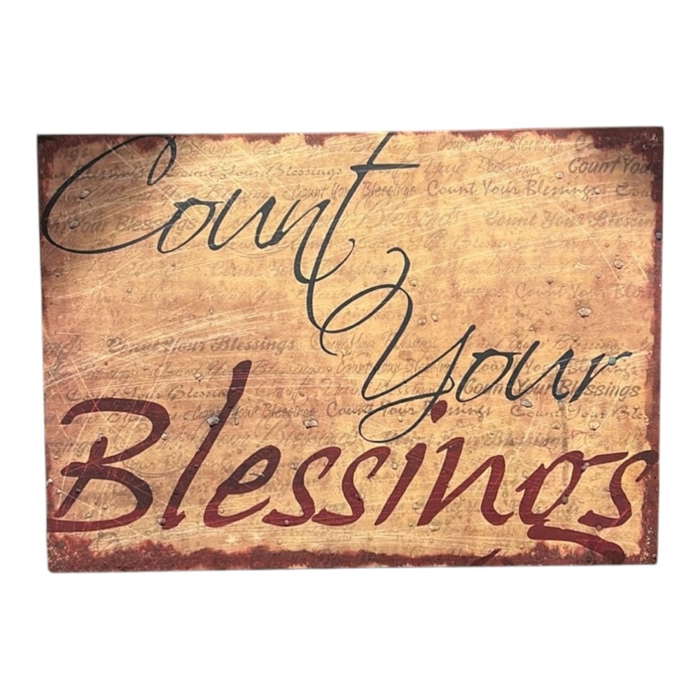 “Count Your Blessings” 10” x 14” Canvas Print Sign Wall Decor